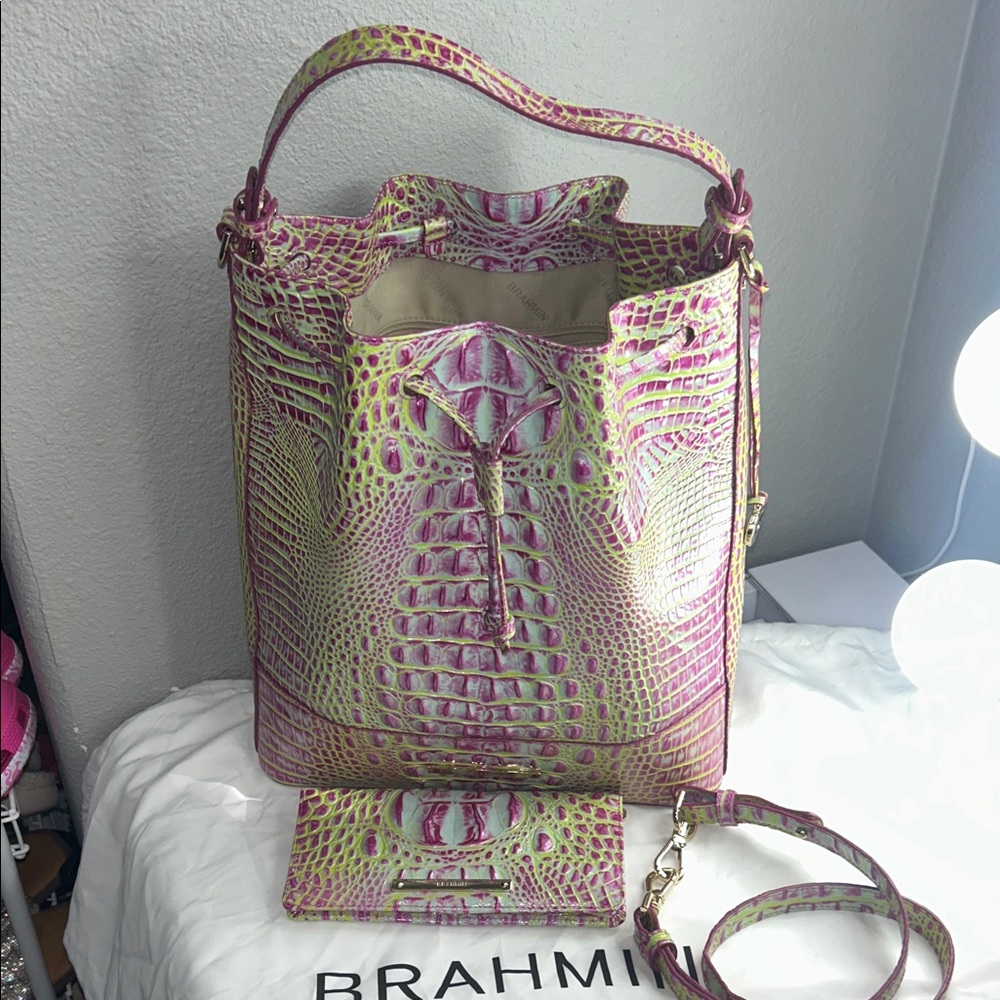 Brahmin Marlowe Sweetener Bucket Bag & Wallet